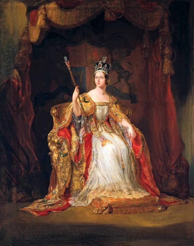 George Hayter Coronation portrait of Queen Victoria Norge oil painting art